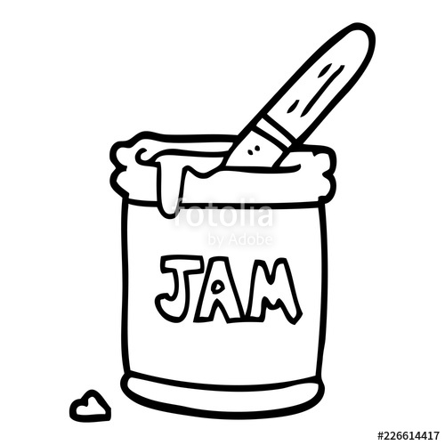 Line drawing cartoon jam jar