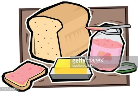Making a Jam Sandwich Clipart Image