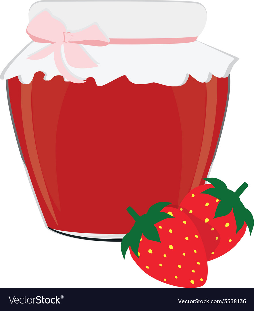 Strawberry jam and strawberries