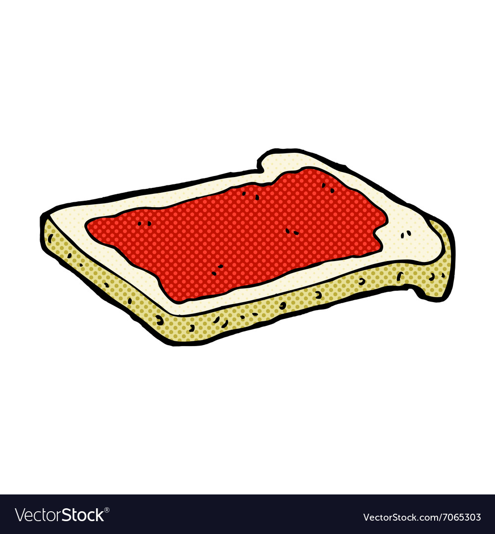 Comic cartoon jam on toast