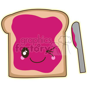 Jam on toast cartoon character vector clip art image clipart