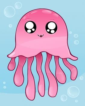 How to draw a cartoon jellyfish