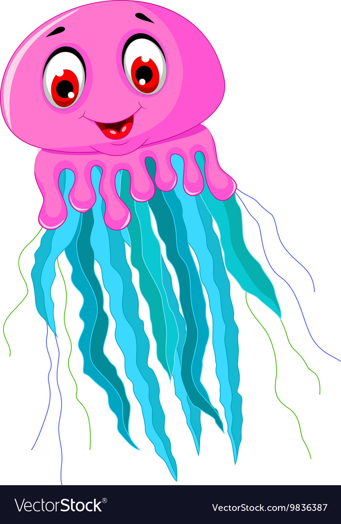 Cartoon jellyfish clipart.