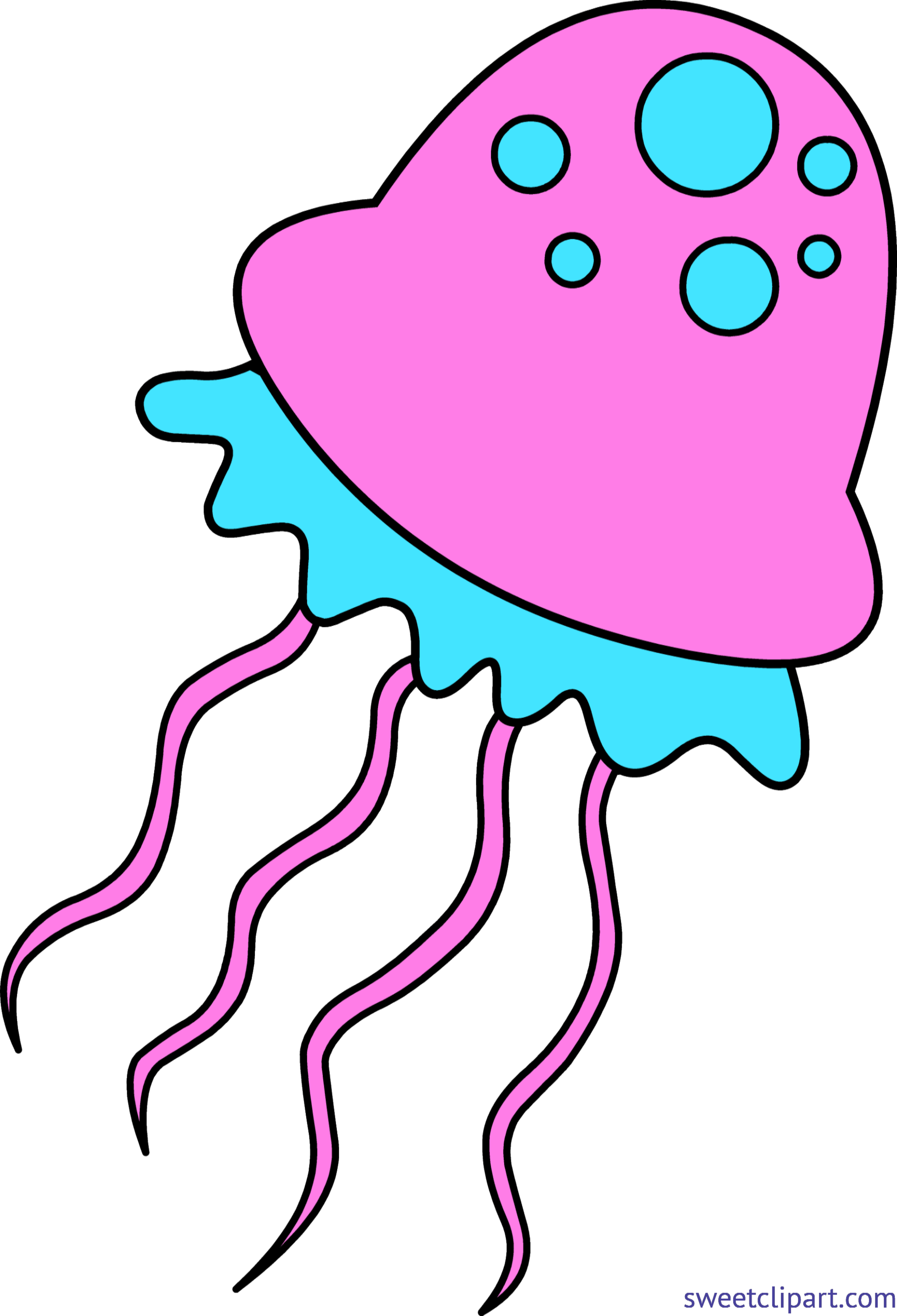 Jellyfish Pink Blue Clip Art