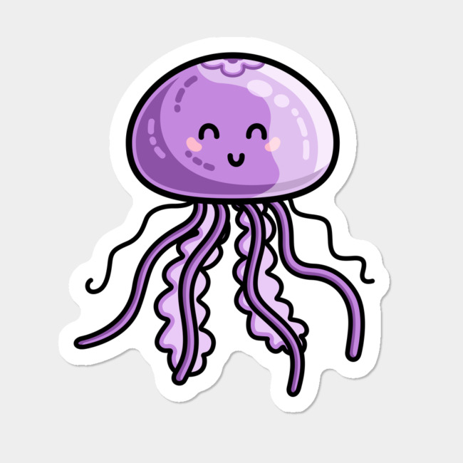 Kawaii Cute Jellyfish Sticker By Flamingimp Design By Humans