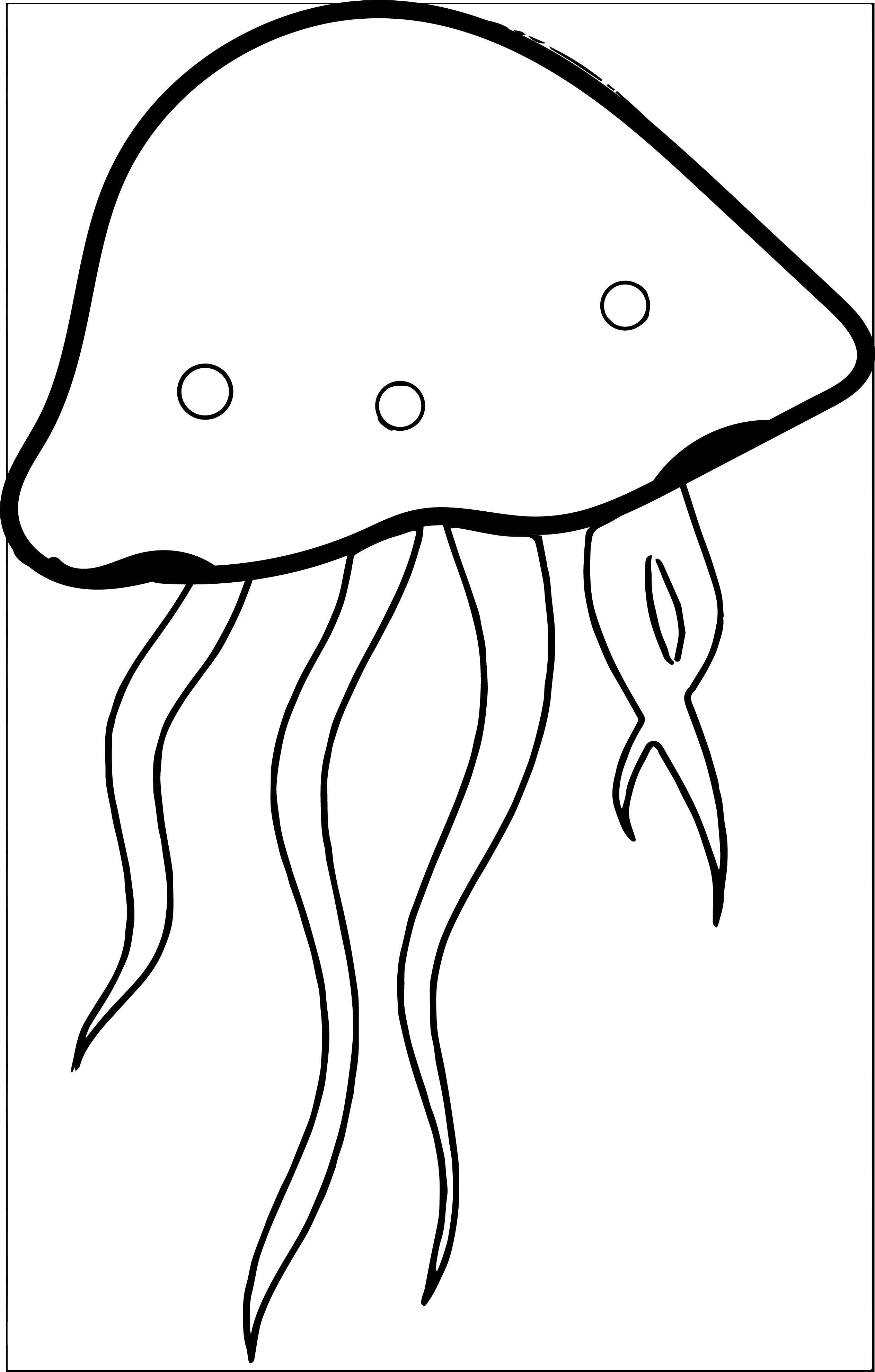 Jellyfish clipart black.