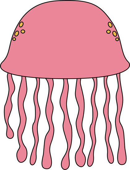 Pink jellyfish clipart.