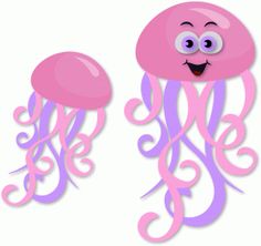 Clipart, Pink Jellyfish,