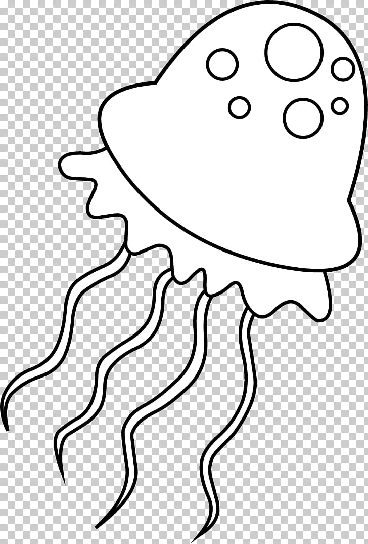 Jellyfish Black and white , Jellyfish Outline PNG clipart