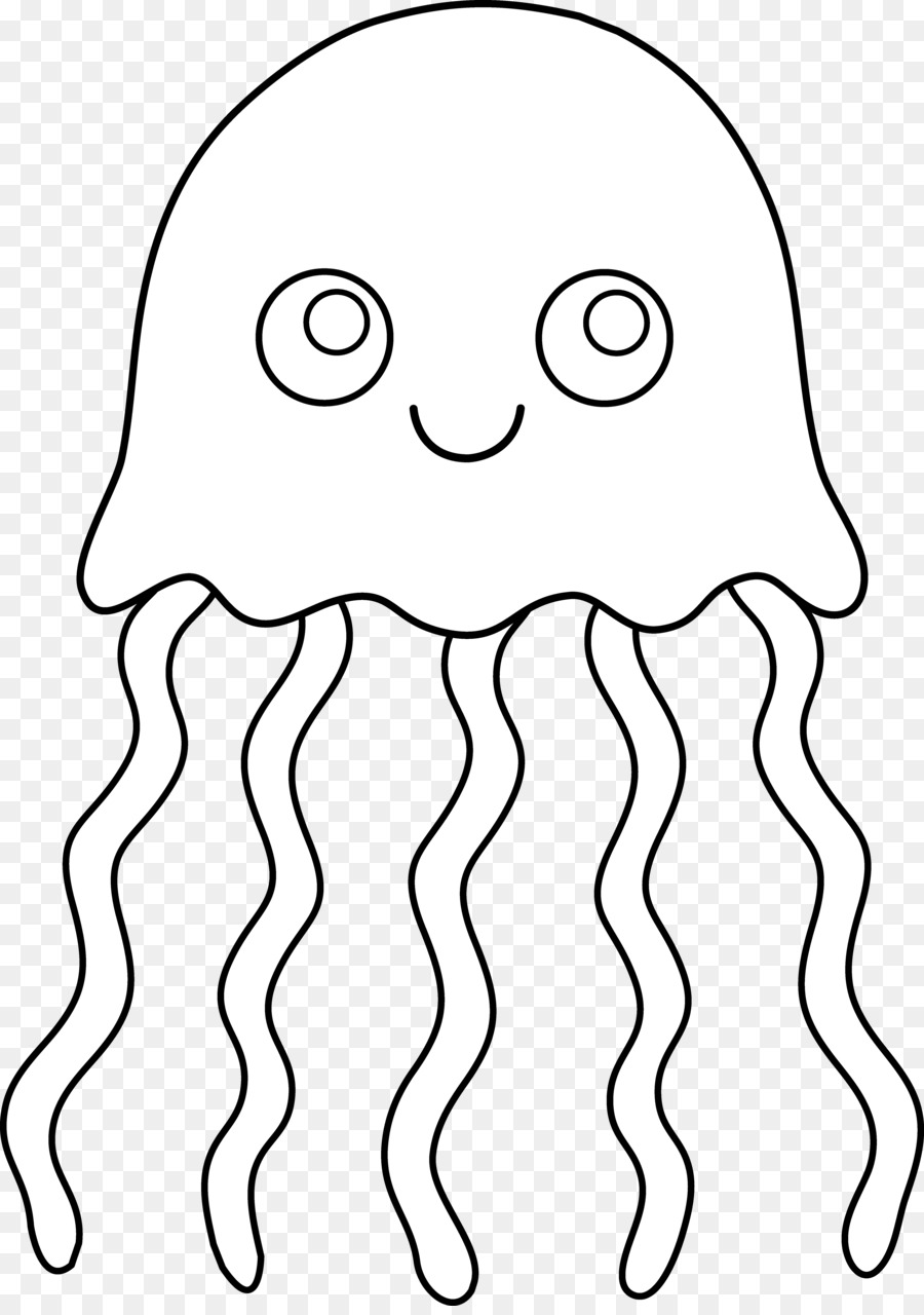Jellyfish clipart black and white