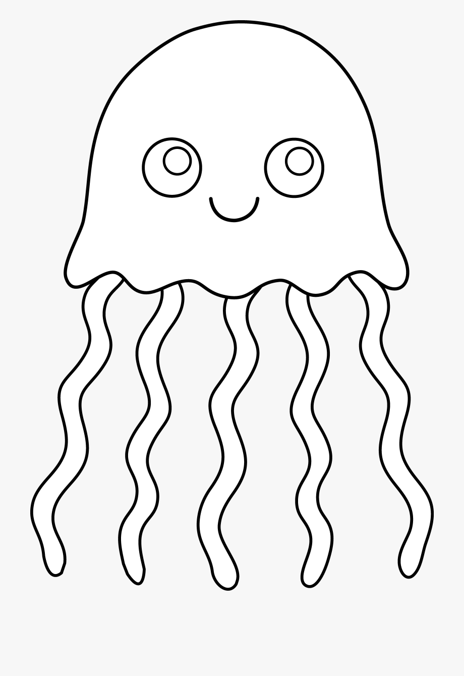 Cute colorable jellyfish.