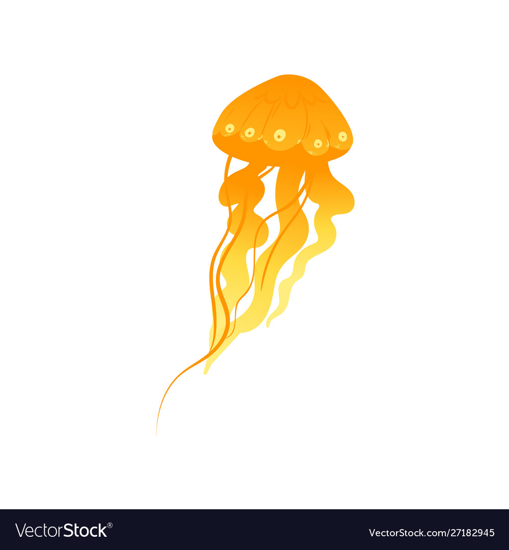 Glowing yellow jellyfish.