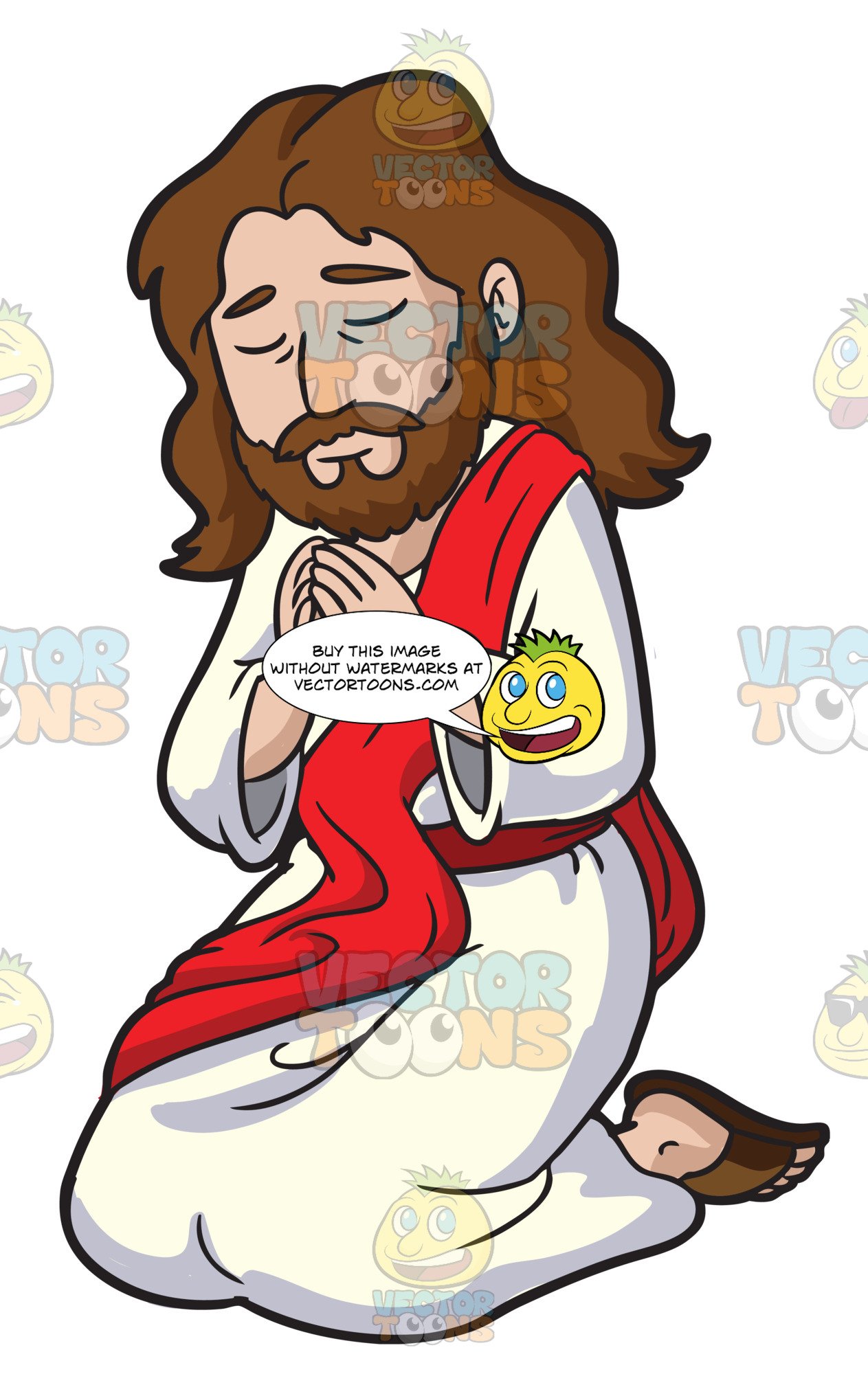 Jesus Praying Solemnly