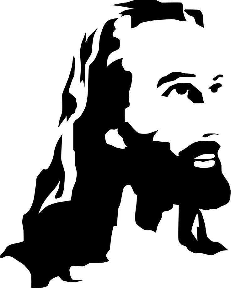 Jesus face silhouette.