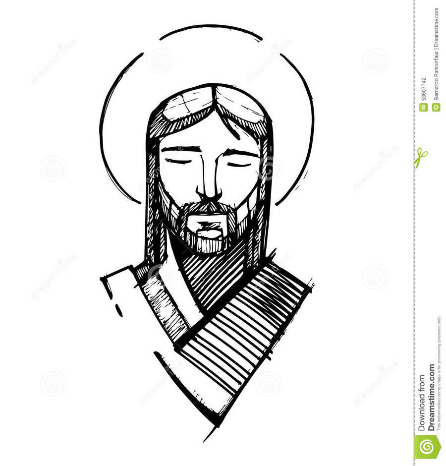 Simple Sketch Of Jesus at PaintingValley