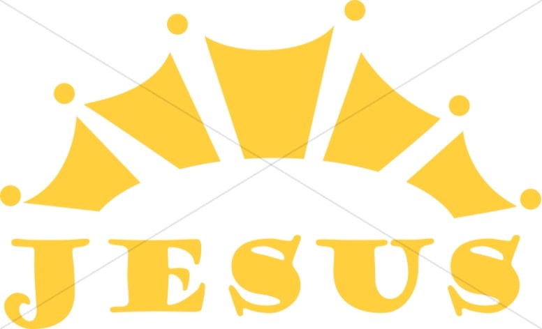 Jesus Word Art with Gold Crown