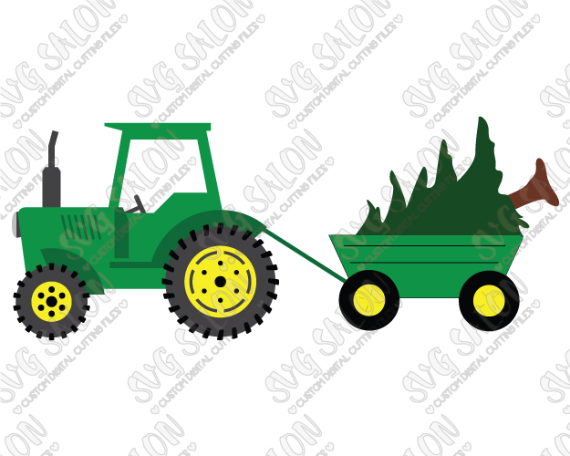 Tractor Christmas Tree Cut File in SVG, EPS, DXF, JPEG, and PNG