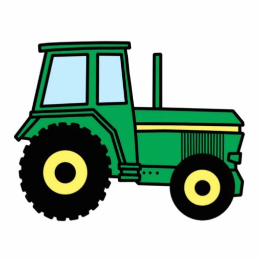 Cartoon clip art with a cool green farmer tractor truck