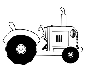 John deere tractor clipart black and white