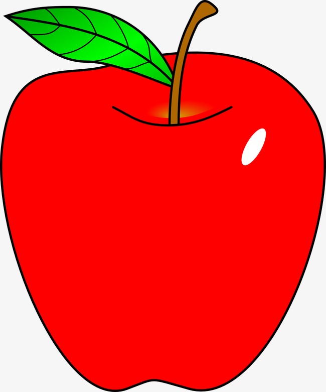 Cartoon red apple.