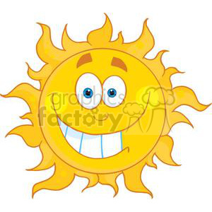 Smiling sun cartoon clipart