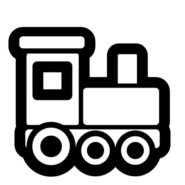Toy train clipart black and white image