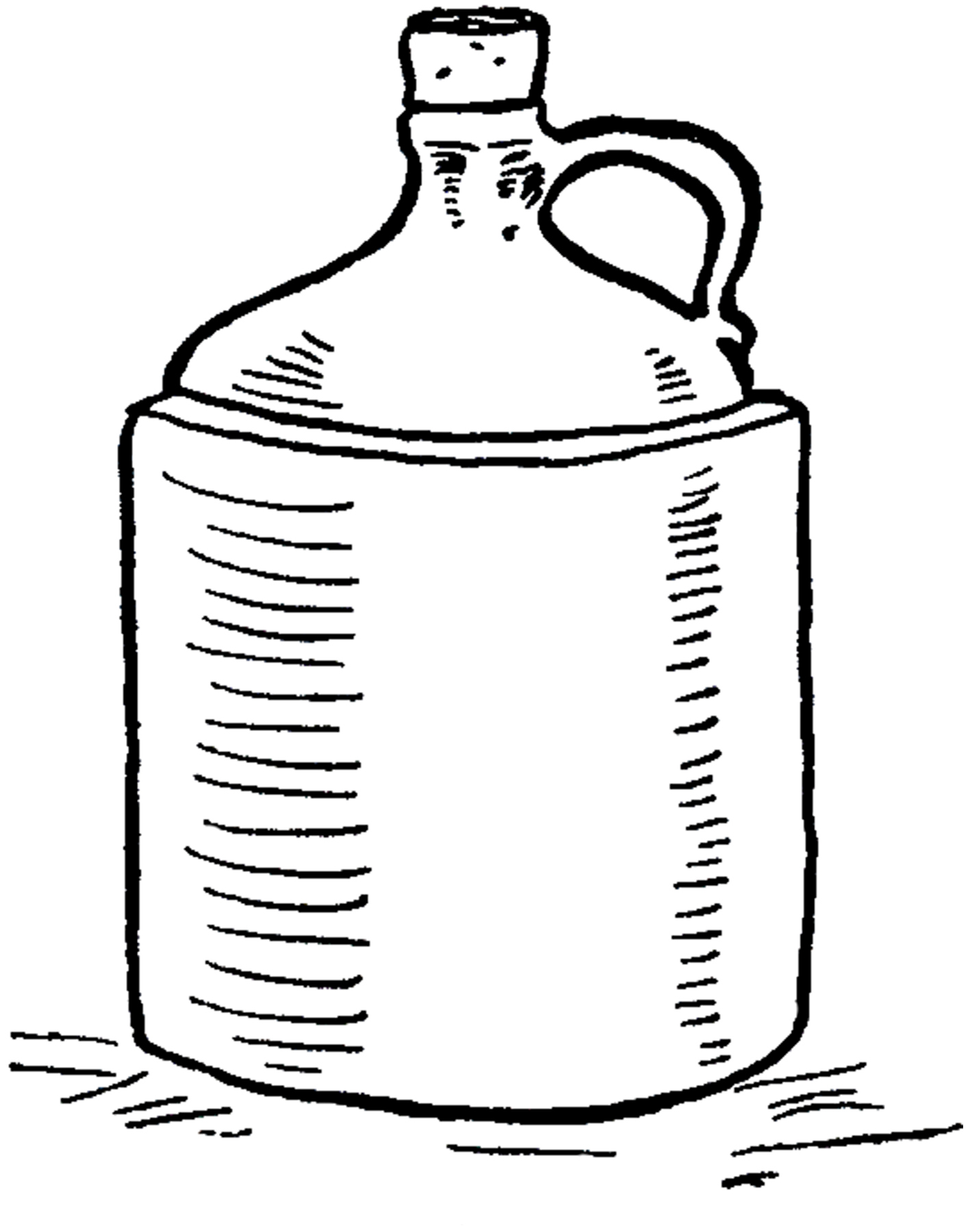 Moonshine jug drawing.