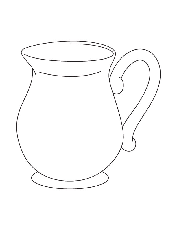 Jug Black And White Clipart Coloring Page