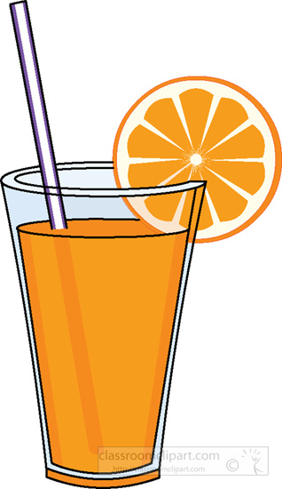 Drink and beverage clipart glass of orange juice straw