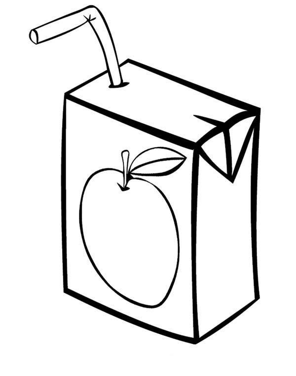 Juice Box Clipart Black And White