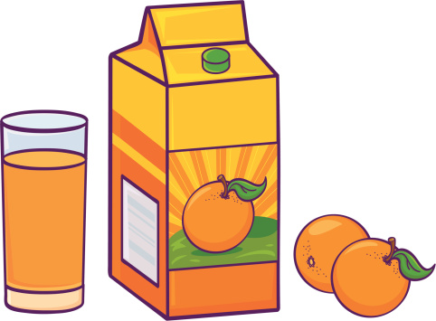Juice Carton Clip Art, Vector Image Illustrations