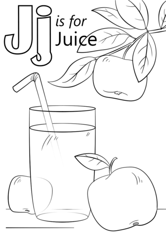 Letter J is for Juice coloring page