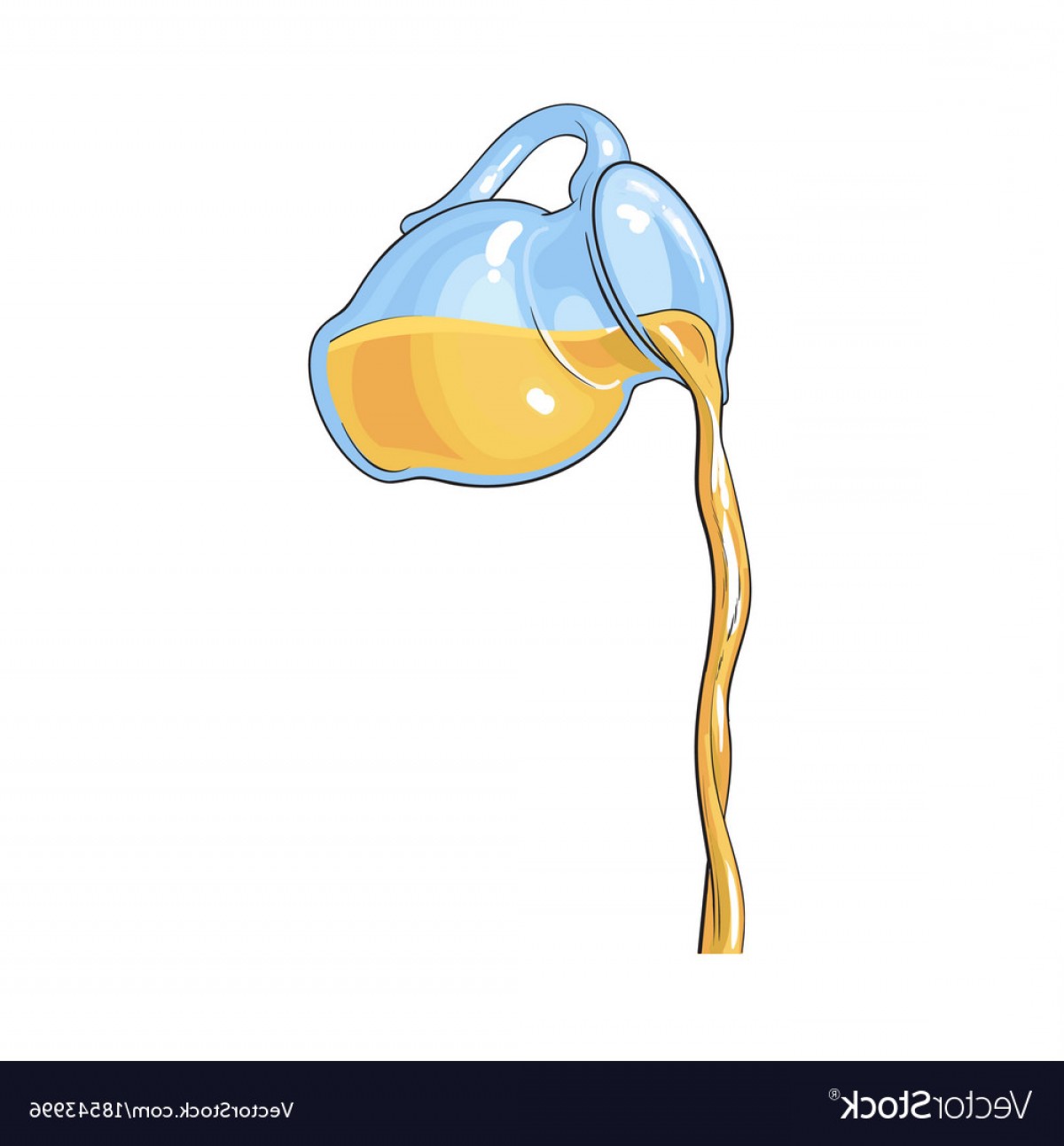 Drawing Of Orange Juice Pouring From Glass Jar Vector