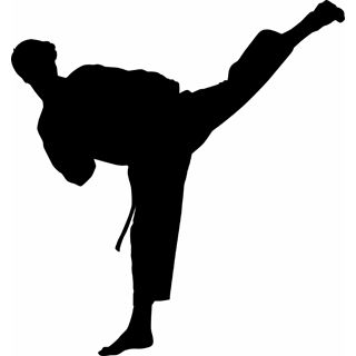 Free karate martial arts silhouette vector clip art