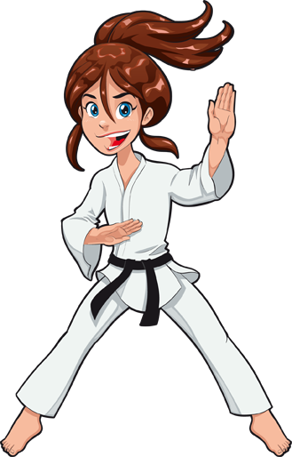 Girl karate clipart