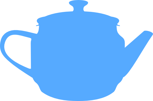 Blue tea pot.