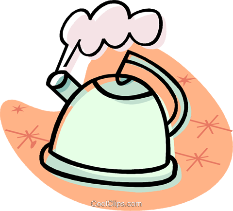 Boiling kettle Royalty Free Vector Clip Art illustration