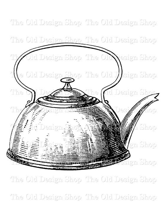 Tea kettle drawing.