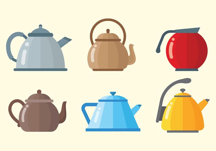 Modern teapot icons.