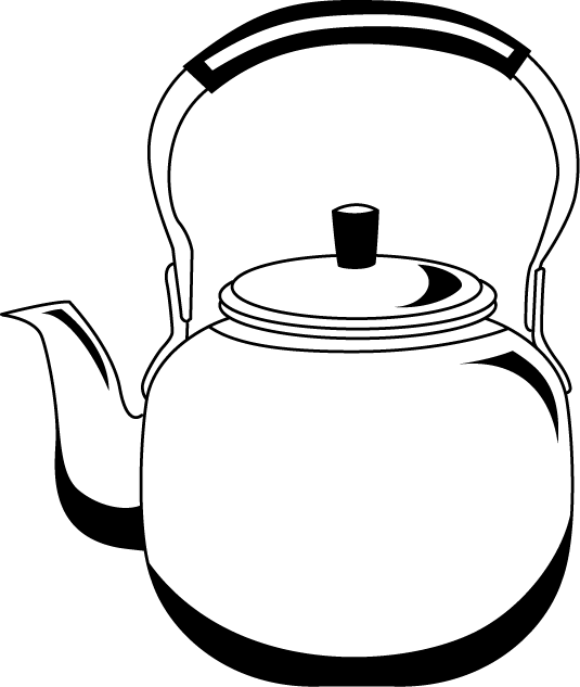Kettle clipart black and white