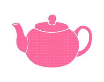 Pink teapot clipart.