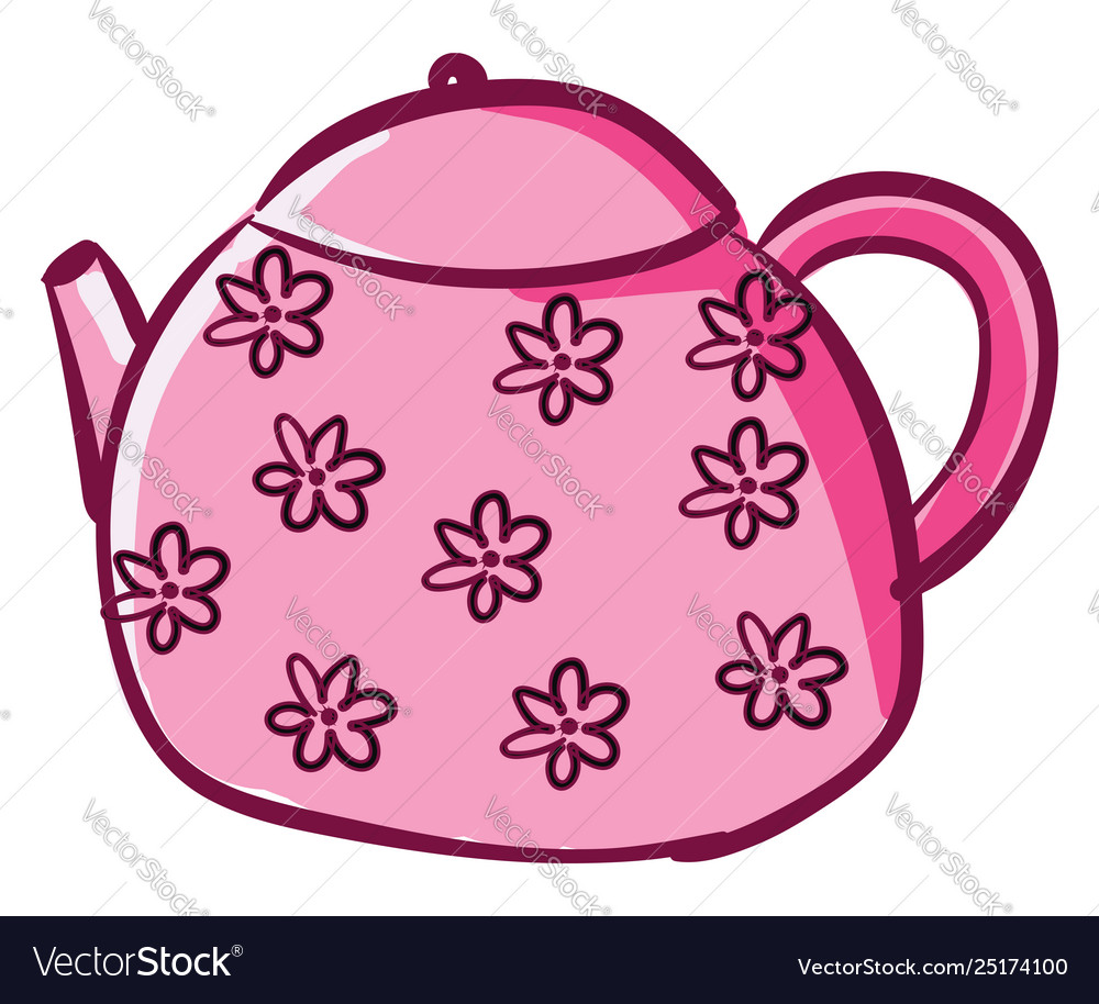 Clipart pinkcolored teapot.