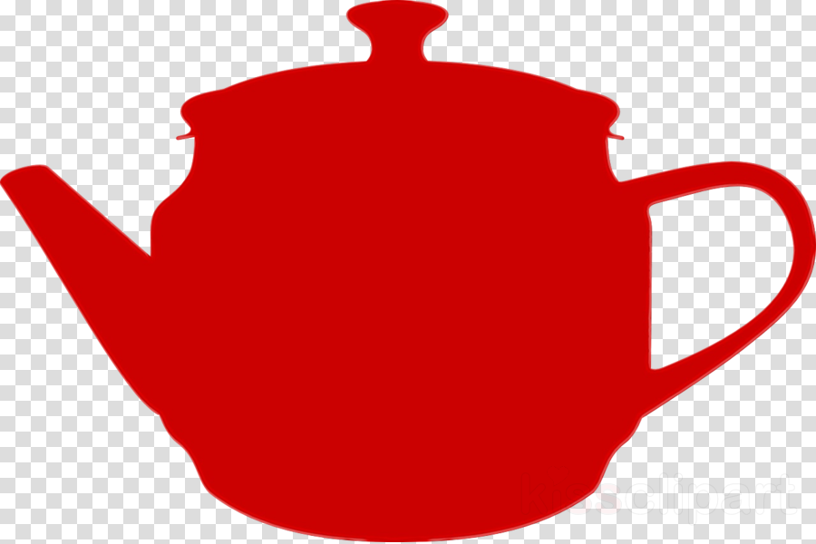Teapot kettle red clip art tableware clipart
