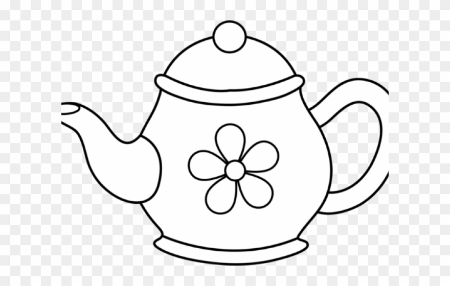 Monochrome clipart teapot.