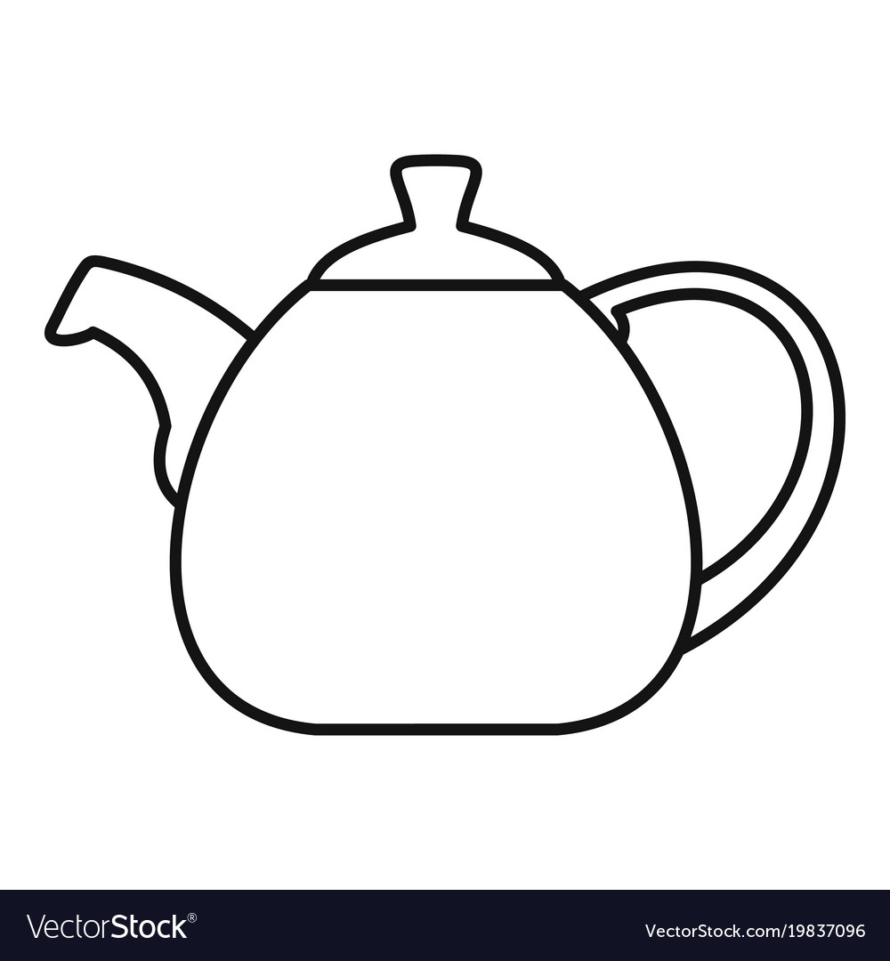 Pot bellied kettle icon outline style
