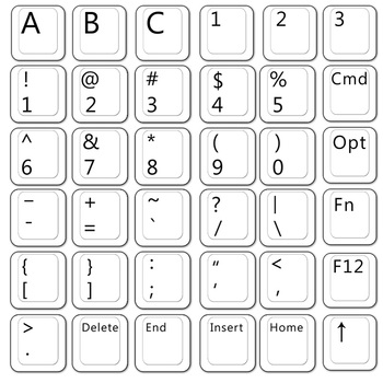 Alphabet letters computer.