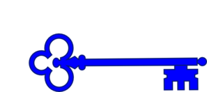 Blue skeleton key.