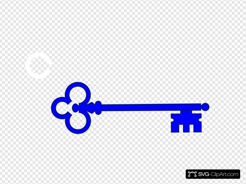 Blue Skeleton Key Clip art, Icon and SVG