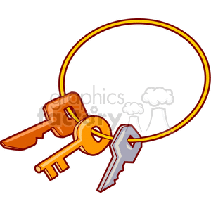 Cartoon key ring clipart