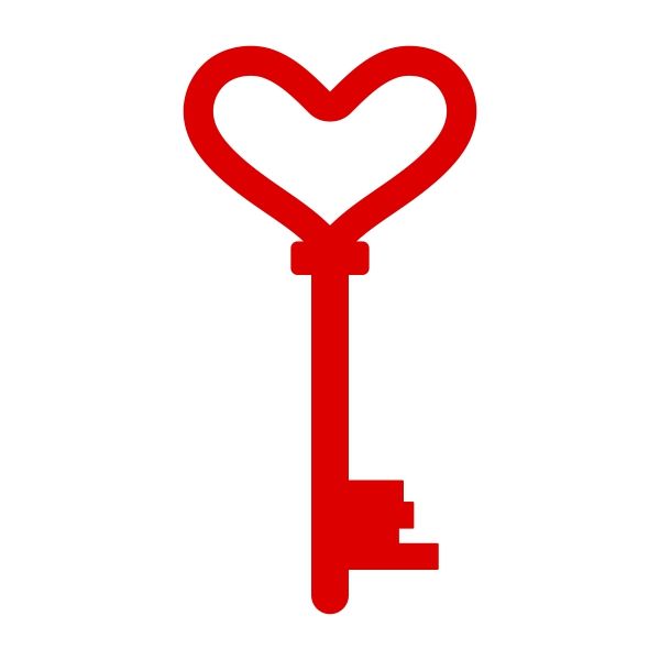Heart key clipart.